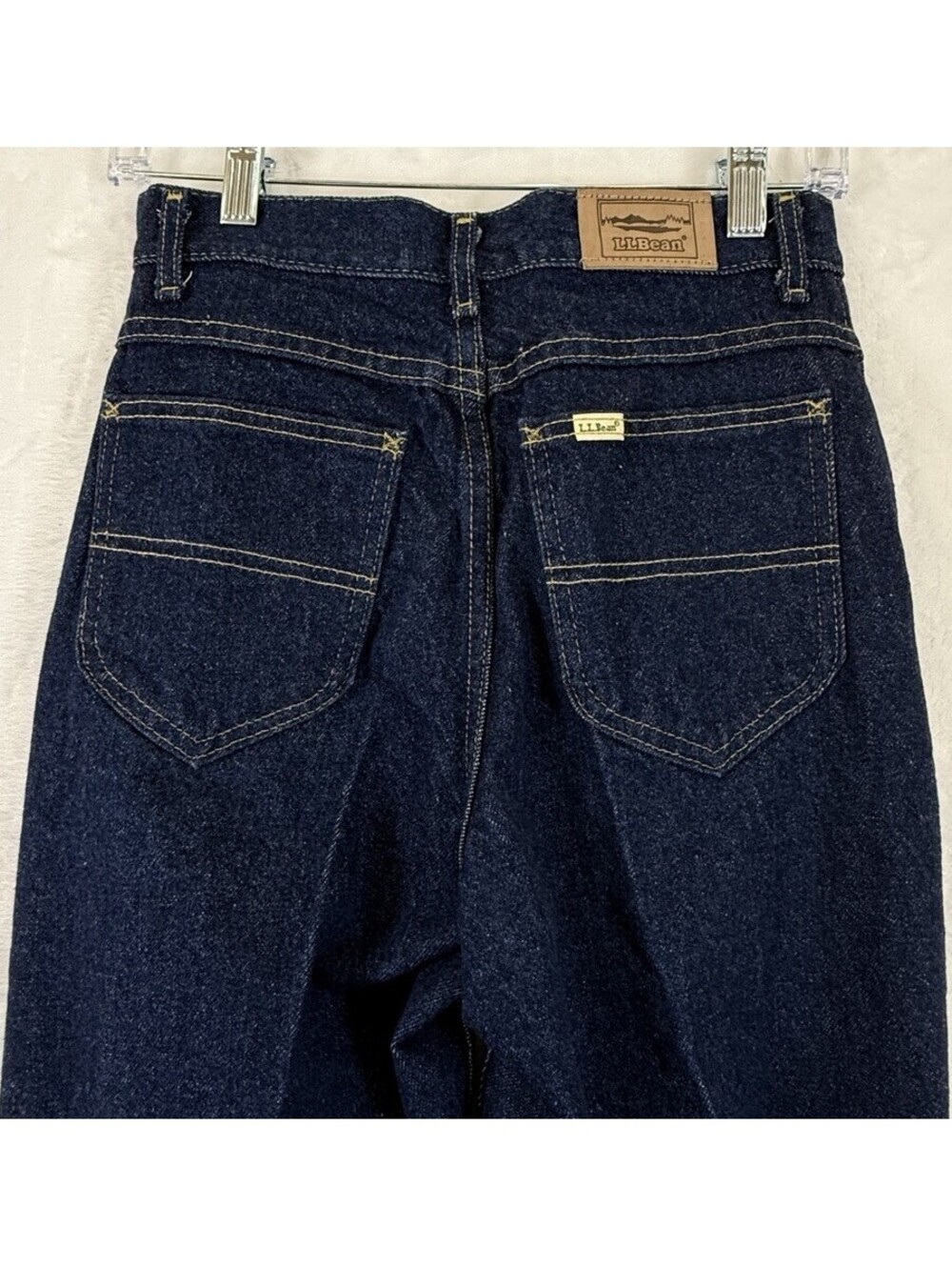 LL Bean Double L Jeans Womens 8 Made In USA Dark Blue High Rise Mom Vintage